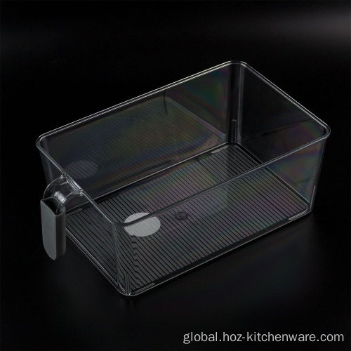 Clear Plastic Pantry Storage Bin Fridge Organizer Bin with Handle Supplier